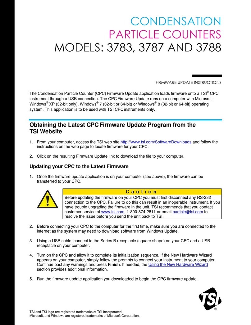 TSI Instruments 3783 Use and care manual
