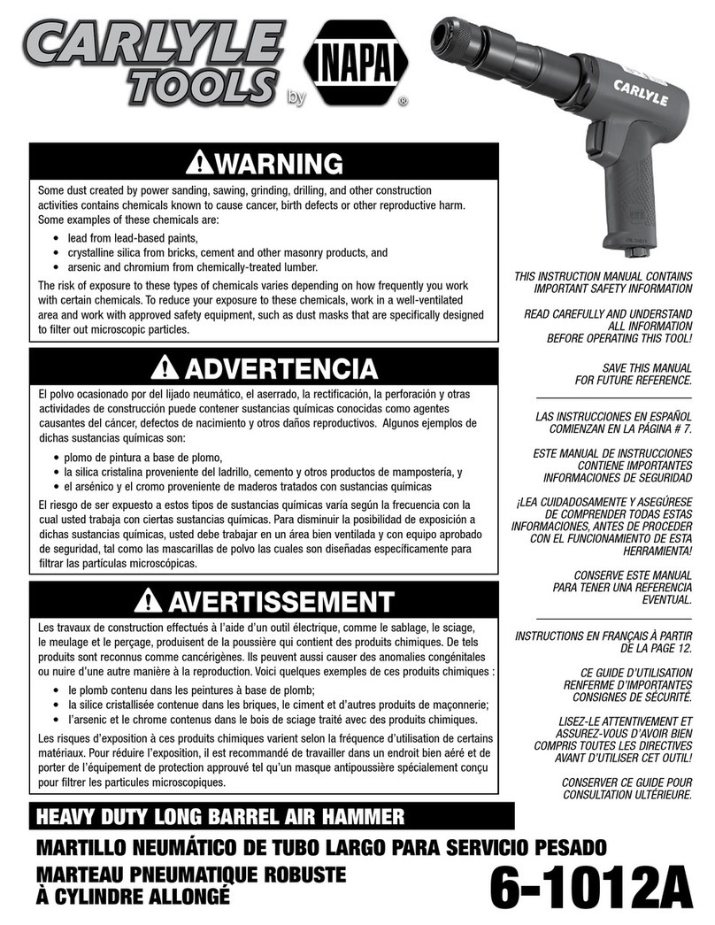 Napa CARLYLE TOOLS 6-1012A instruction manual
