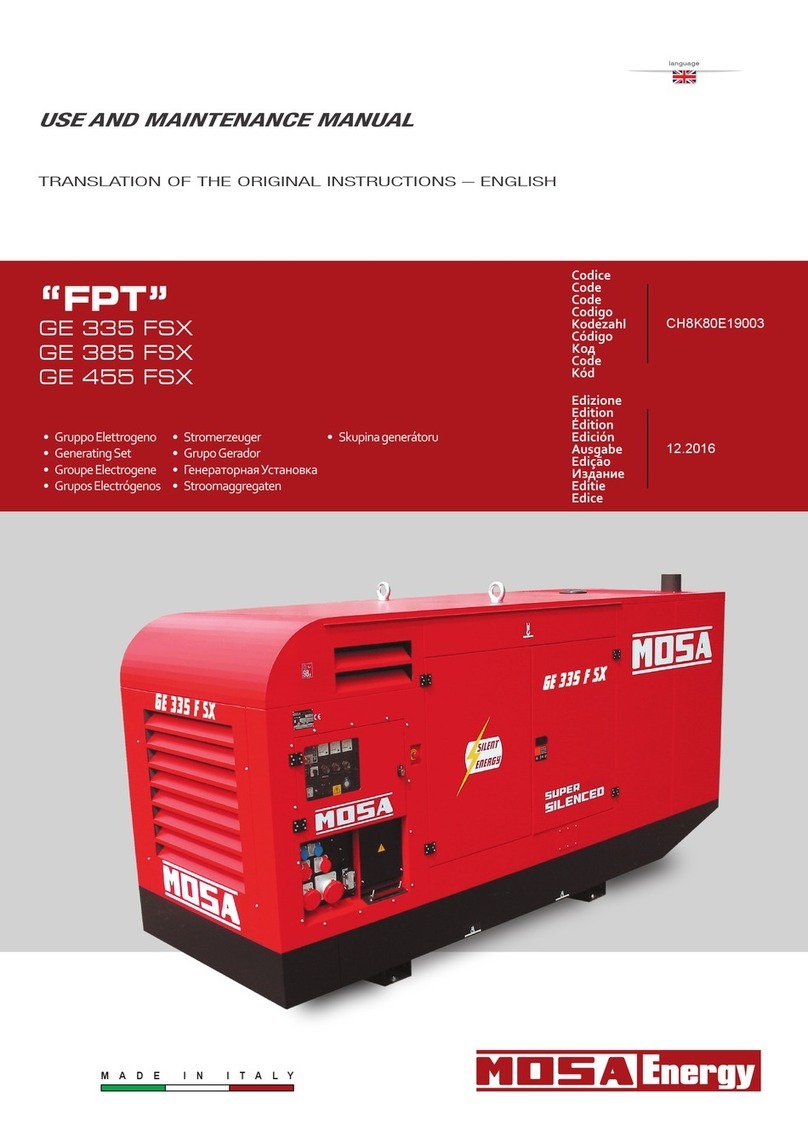 Mosa FPT GE 335 FSX Use and maintenance manual