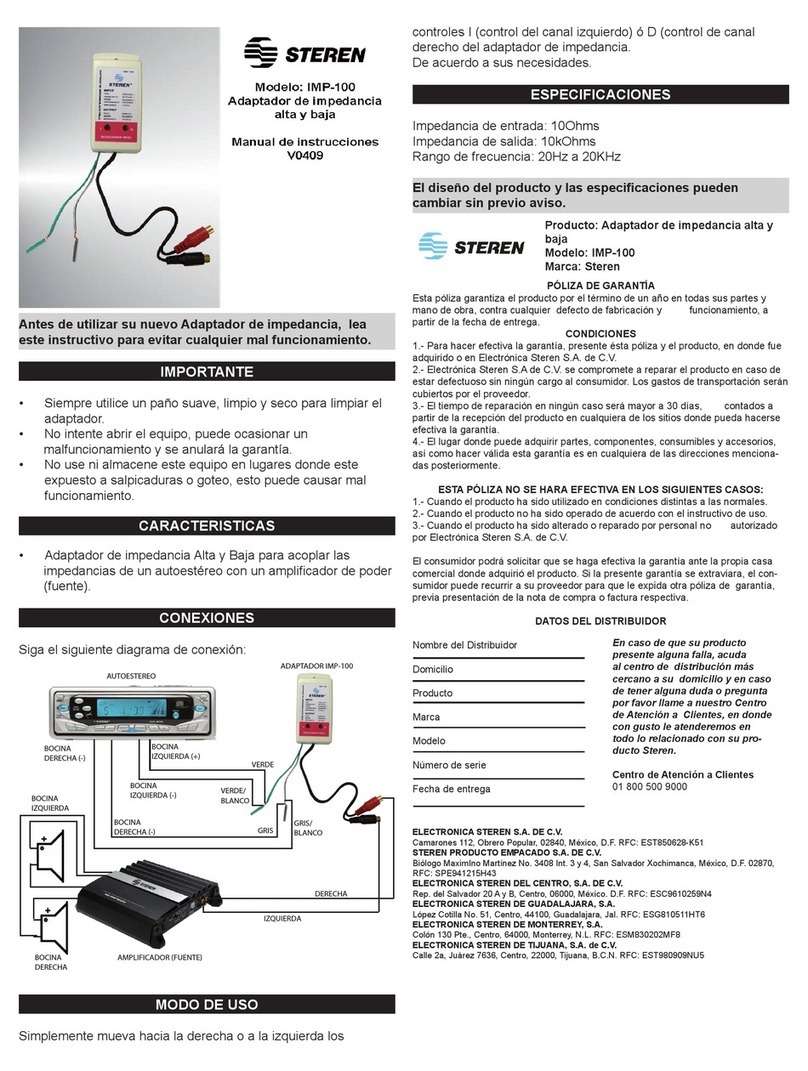Steren IMP-100 User manual Steren IMP-100 User manual