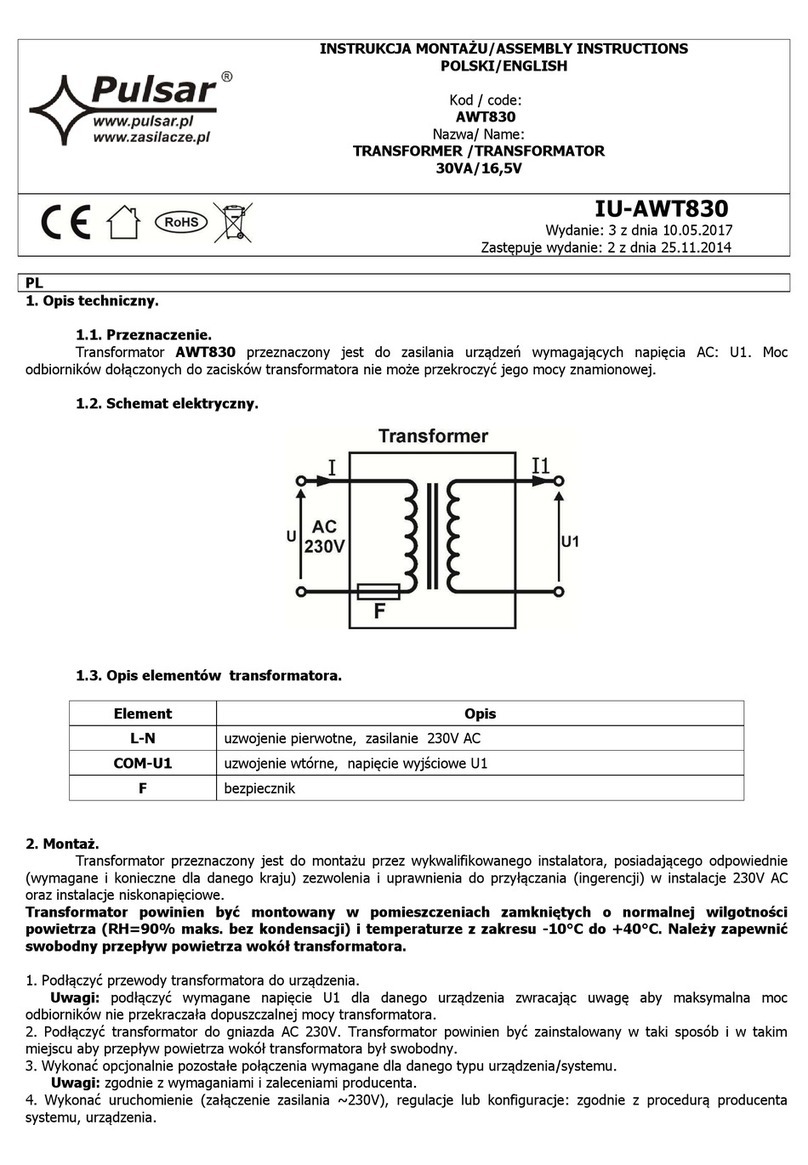 Pulsar IU-AWT830 User manual