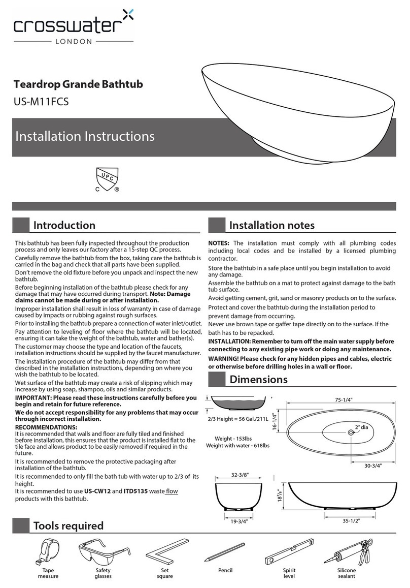 Crosswater US-M11FCS installation instructions Crosswater US-M11FCS installation instructions