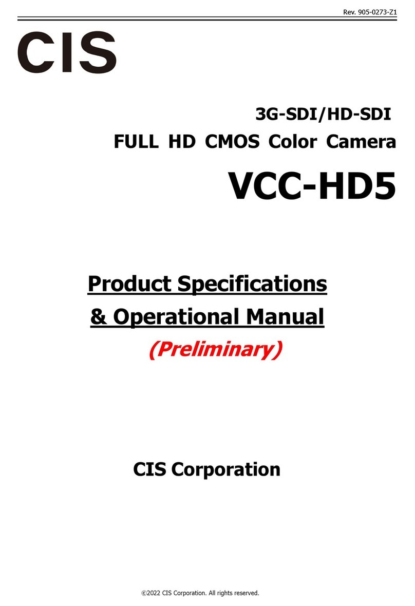 CIS VCC-HD5 Product specification & operational manual