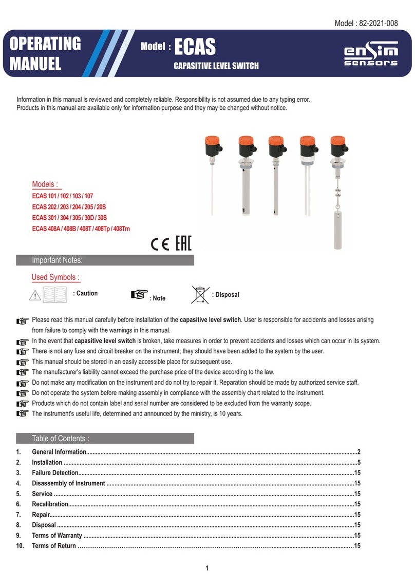 ENSIM SENSORS ECAS 101 User manual ENSIM SENSORS ECAS 101 User manual