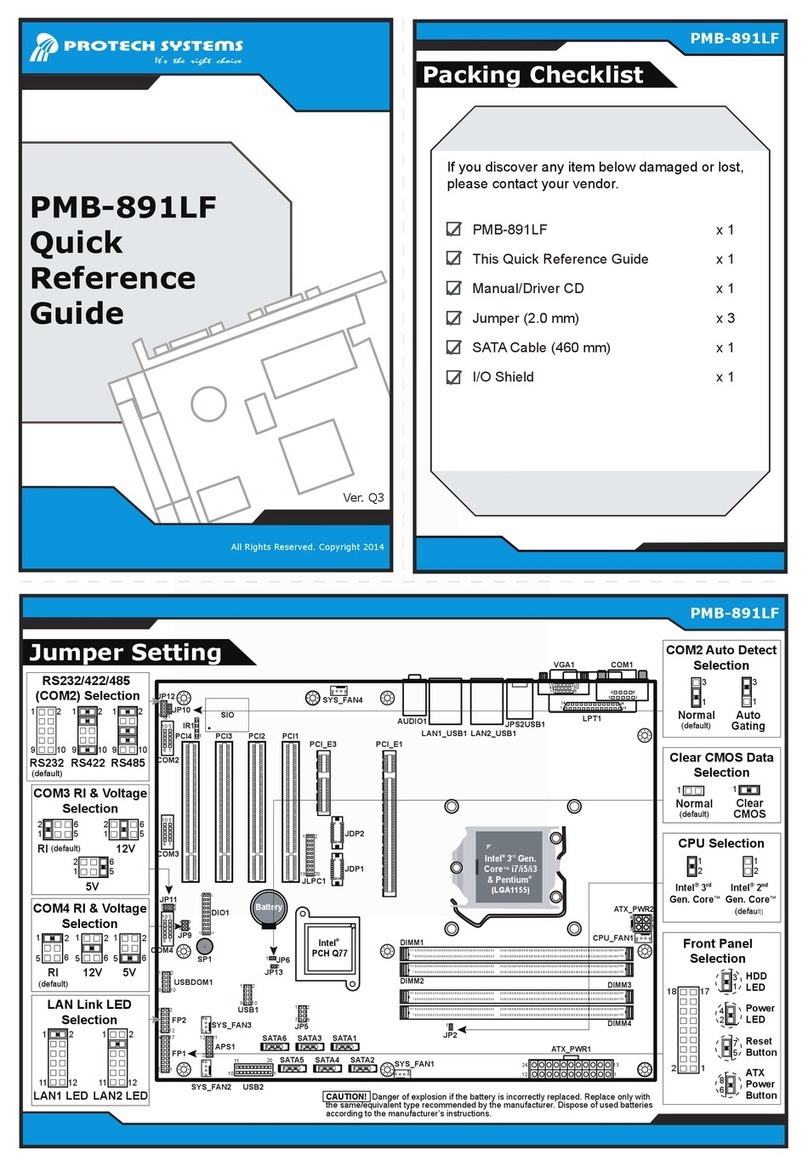 Protech Systems PMB-891LF User manual Protech Systems PMB-891LF User manual