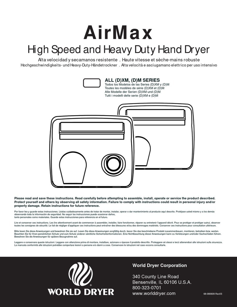 World Dryer AirMax D M5-972A User manual