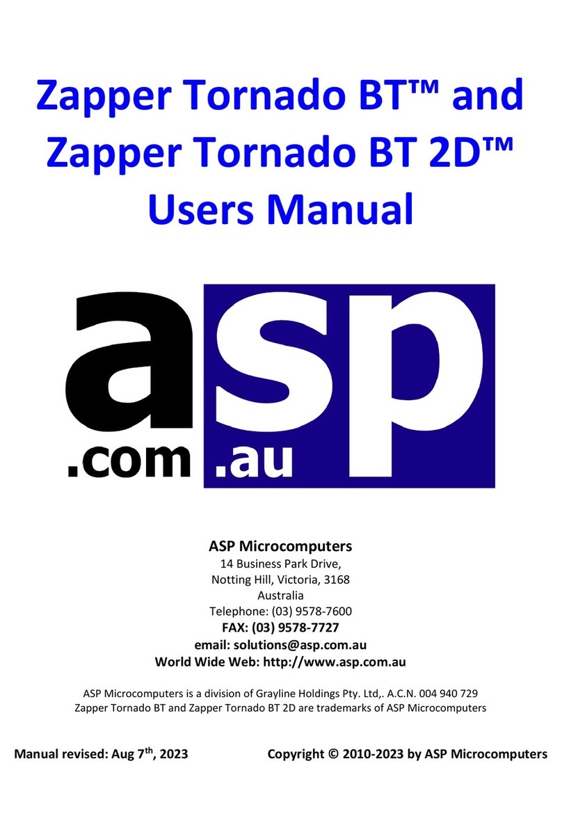 ASP Zapper Tornado BT User manual