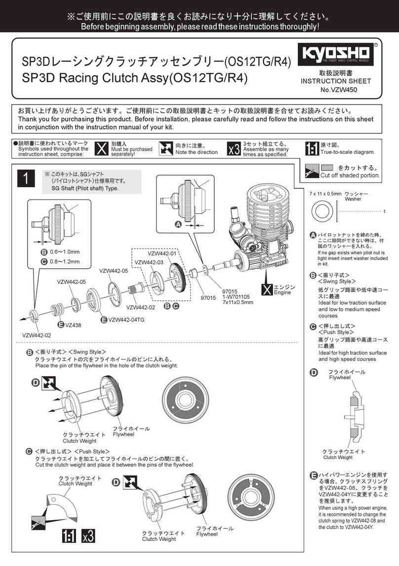 Kyosho Racing Clutch Assy SP3D User manual Kyosho Racing Clutch Assy SP3D User manual
