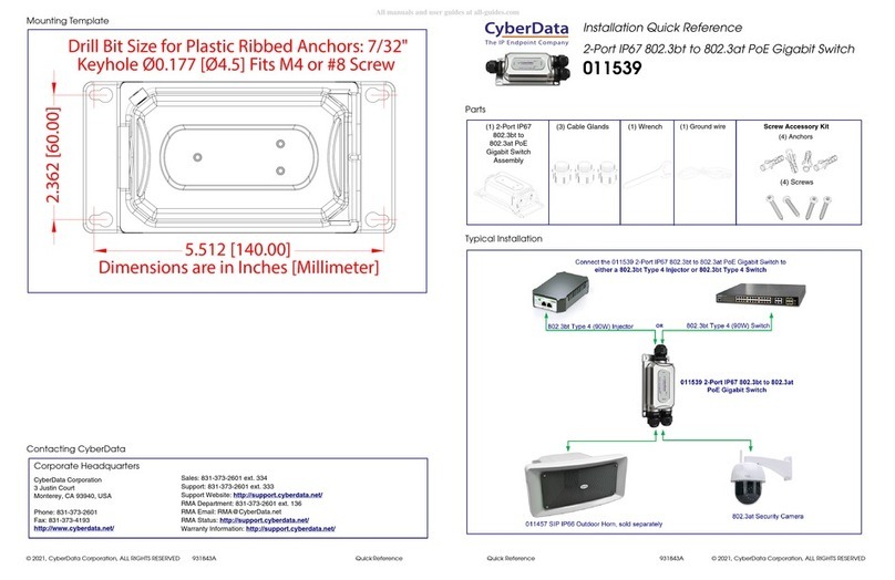 CyberData 011539 Installation quick reference