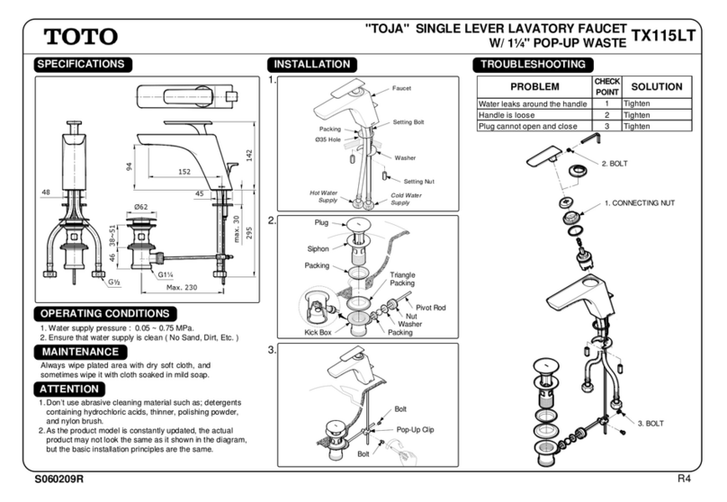 Toto TOJA TX115LT User manual