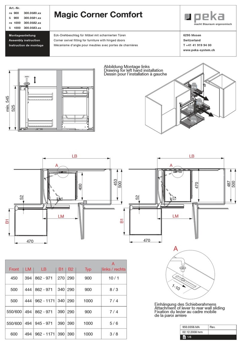Peka Magic Corner Comfort re 900 Assembly instruction