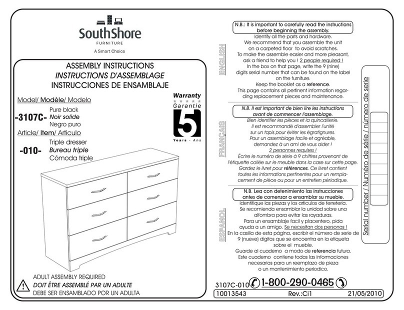 SouthShore 010-3107C User manual