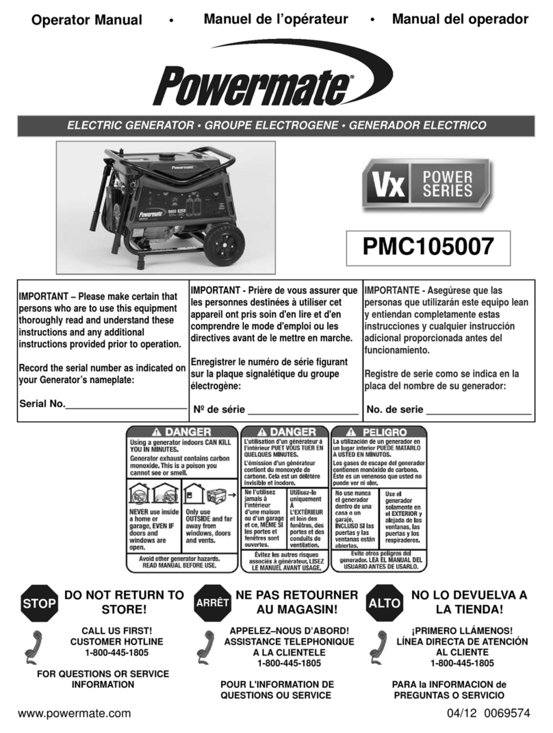 Powermate VX POWER Series Operator's manual