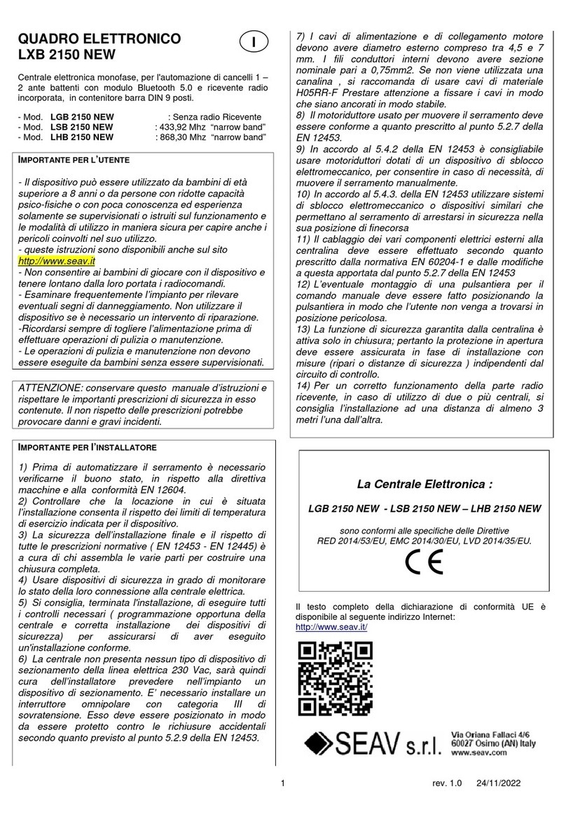 Seav LXB 2150 NEW User manual