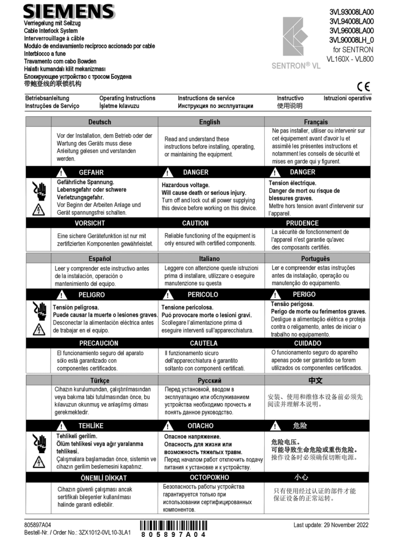 Siemens 3VL93008LA00 User manual