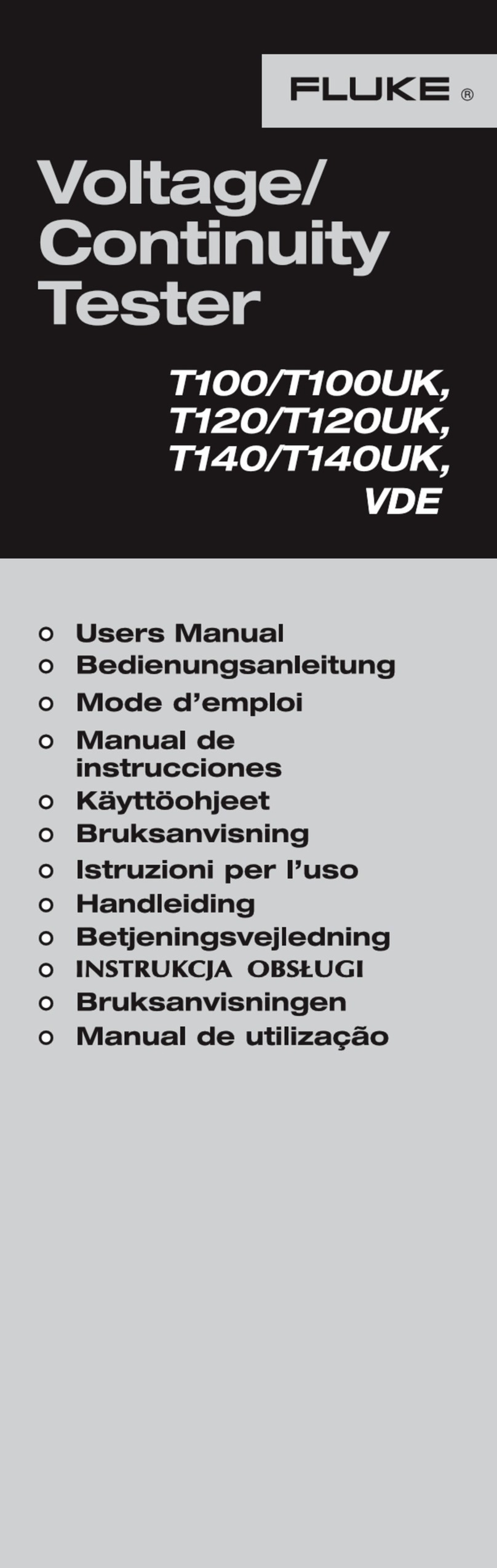 Fluke T100 user manual