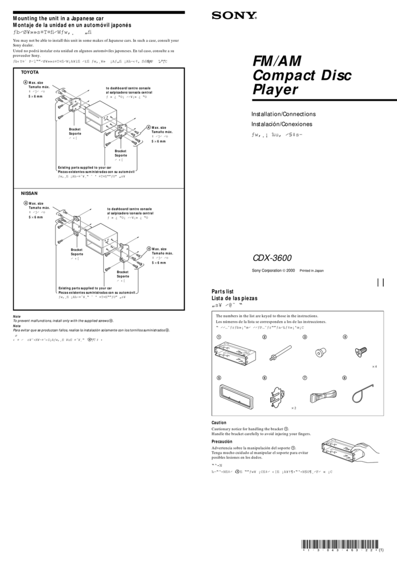 Sony CDX-3600 Product guide
