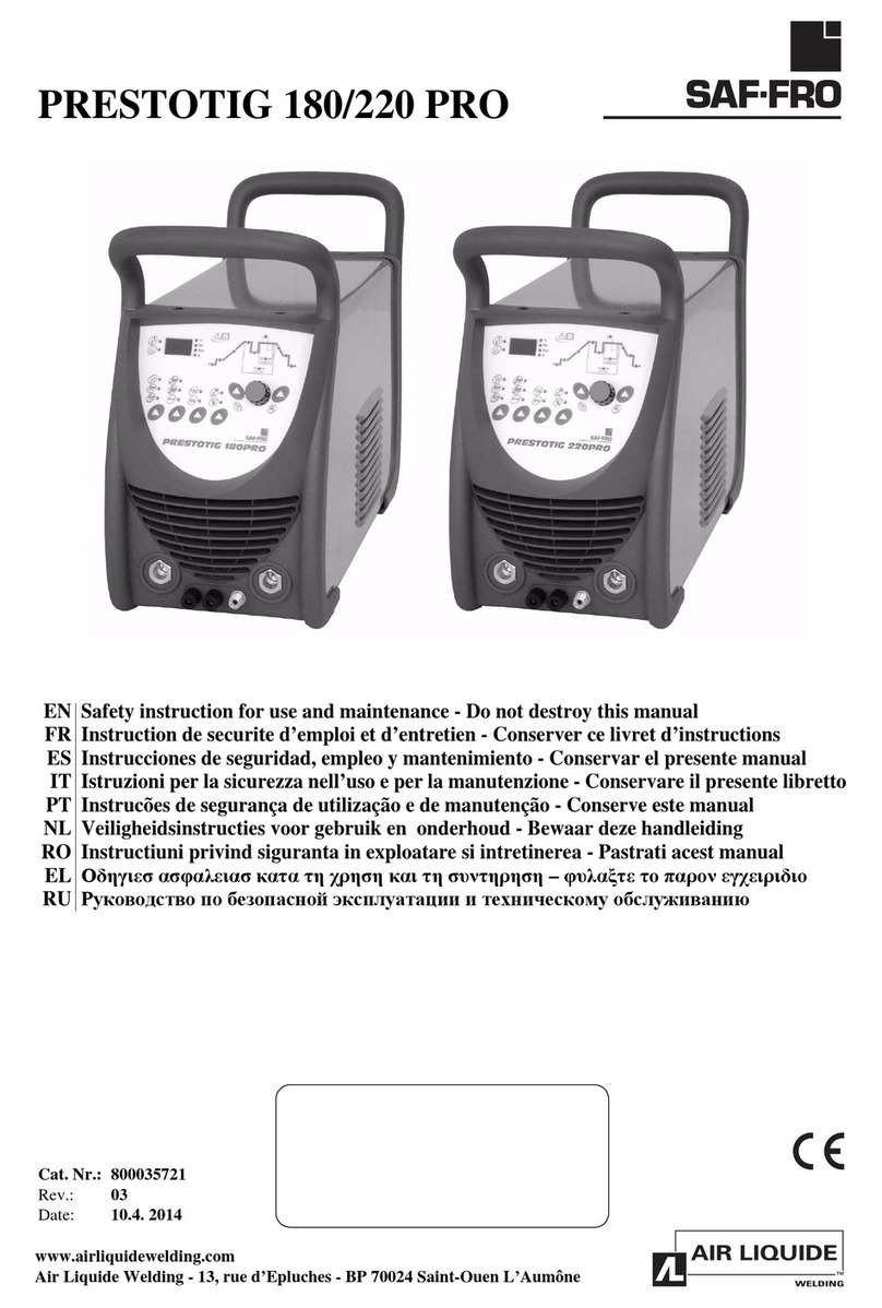 Saf-Fro PRESTOTIG 180 PRO Instructions for use and maintenance