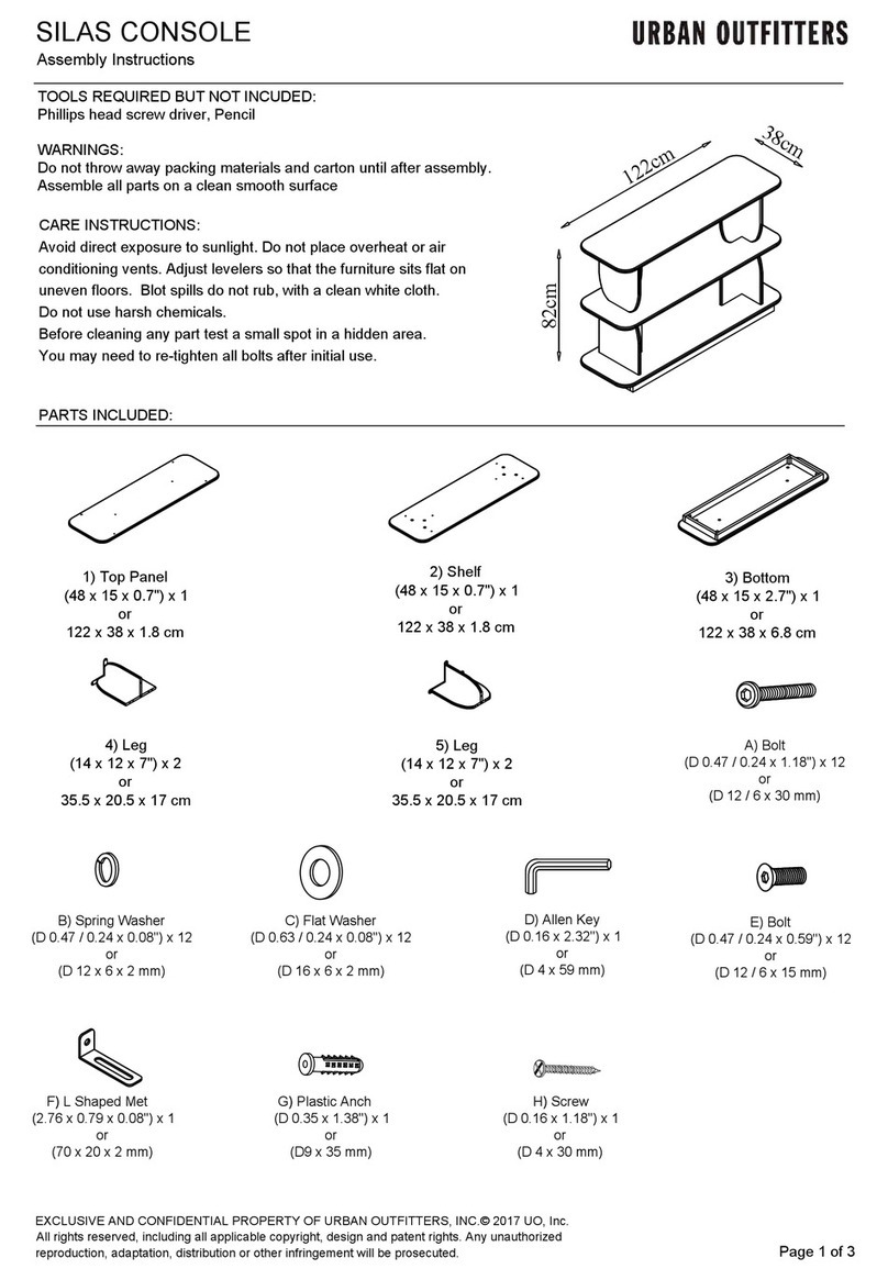 URBAN OUTFITTERS SILAS Assembly instructions URBAN OUTFITTERS SILAS Assembly instructions