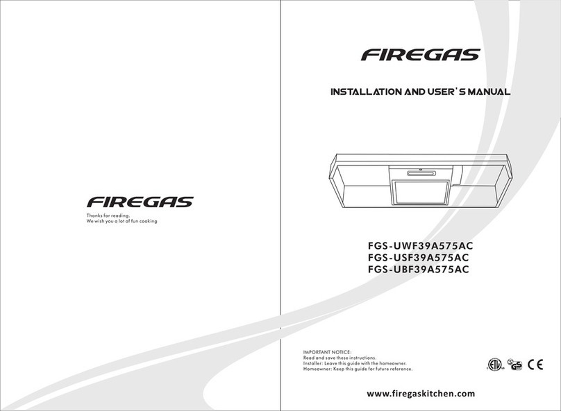 FIREGAS FGS-UWF39A575AC Installation and user manual