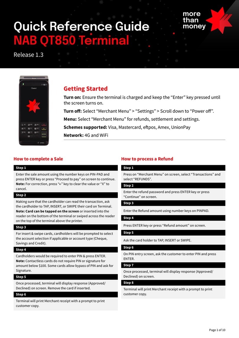 Nab QT850 Quick reference guide