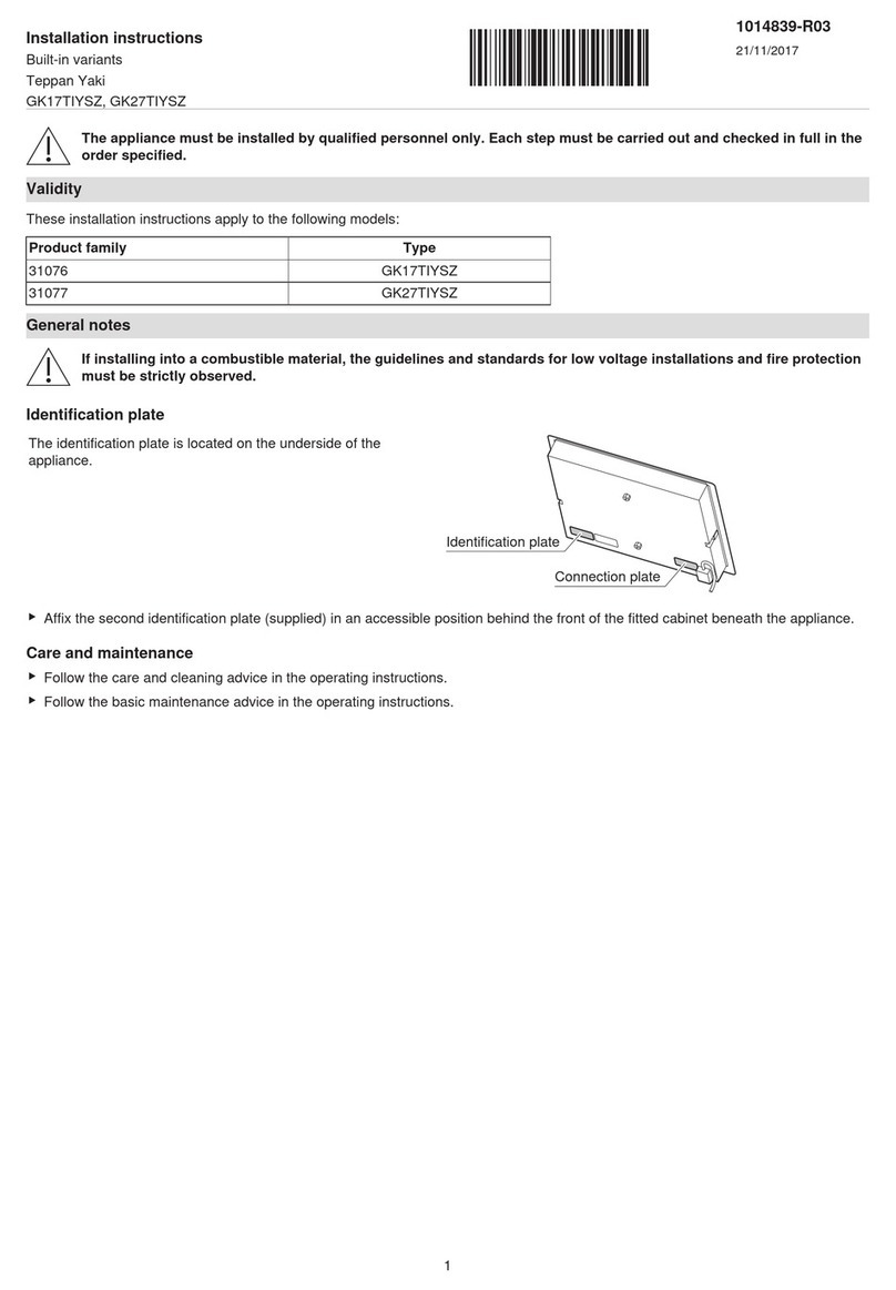 V-ZUG GK17TIYSZ installation instructions V-ZUG GK17TIYSZ installation instructions