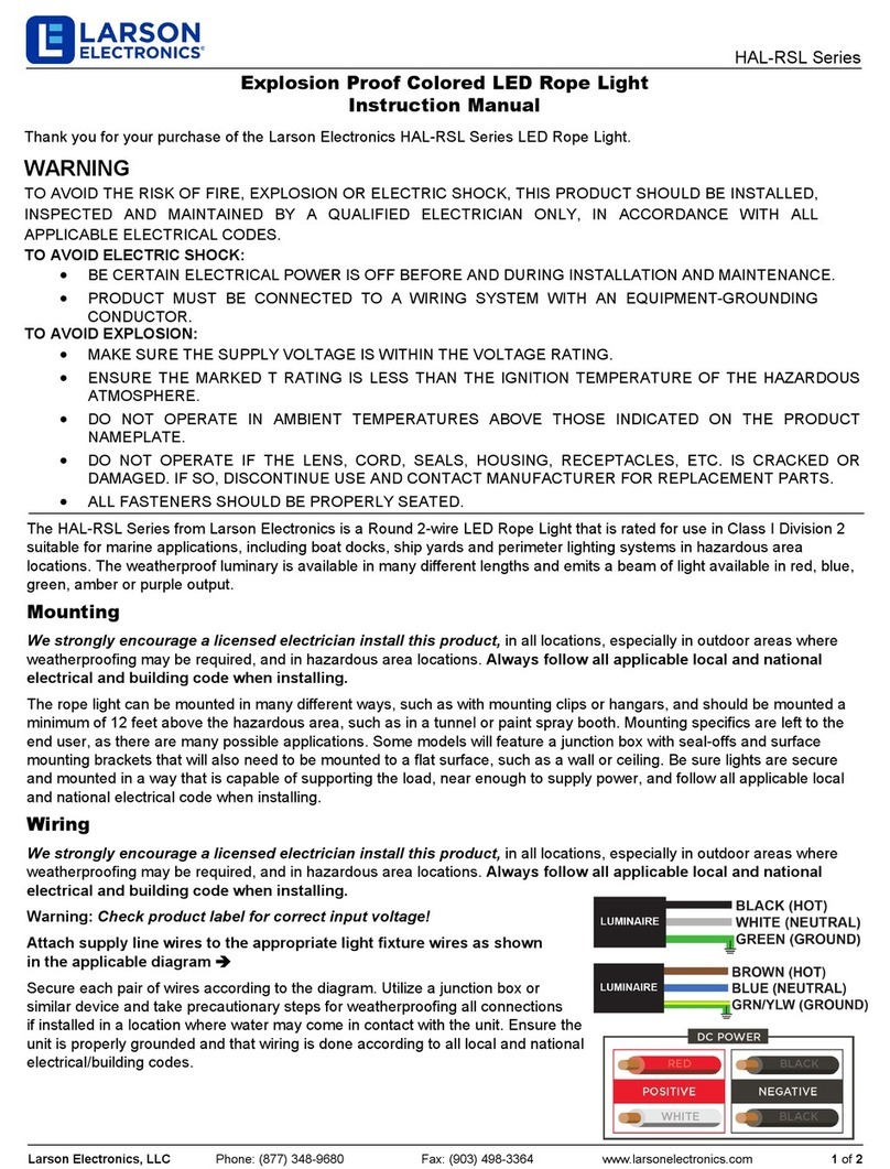 Larson Electronics HAL-RSL Series User manual