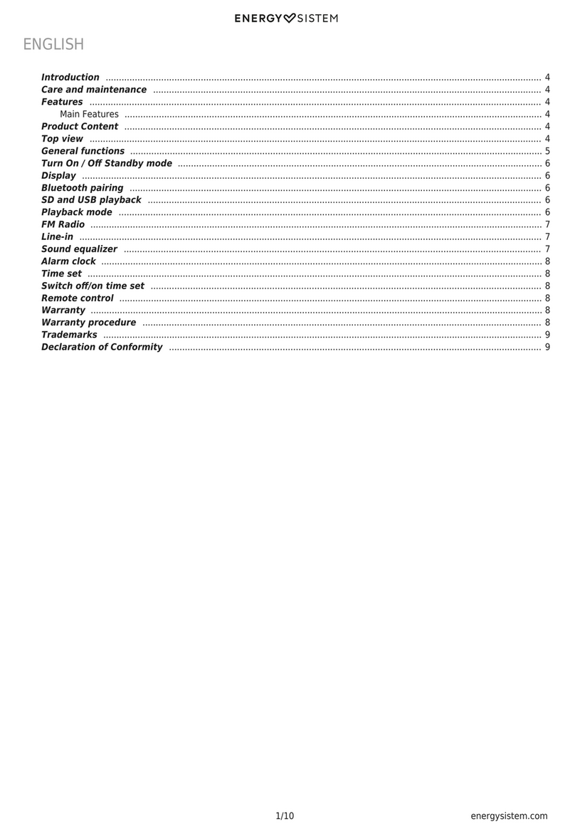ENERGY SISTEM Tower CT1 Bluetooth manual
