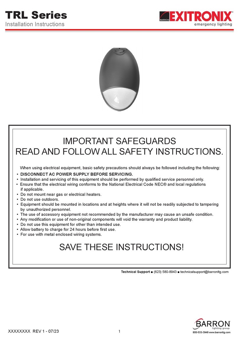 BARRON EXITRONIX TRL Series installation instructions