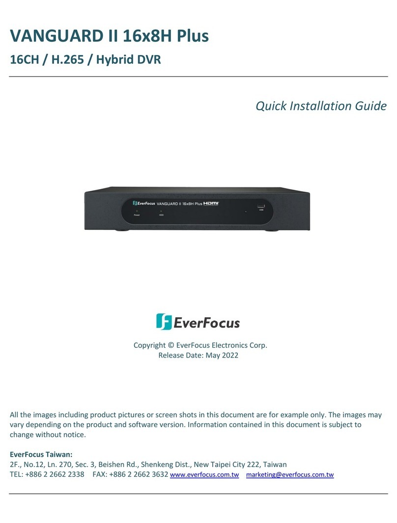 EverFocus VANGUARD II 16x8H Plus Quick installation guide