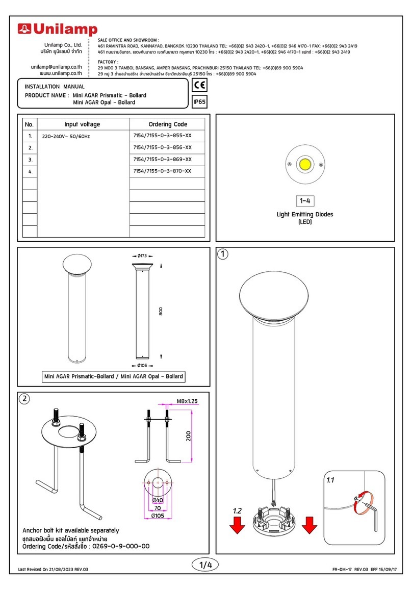 Unilamp Mini AGAR Prismatic - Bollard User manual