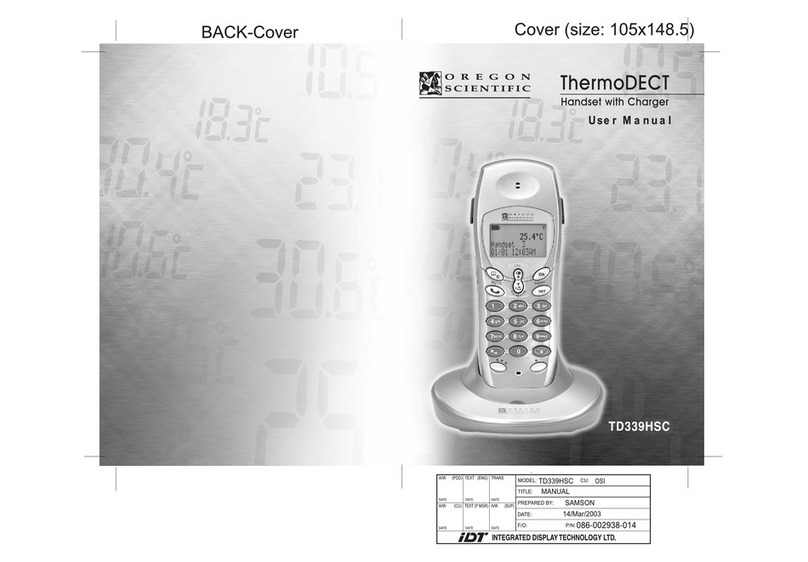 Oregon Scientific ThermoDECT TD339HSC User manual