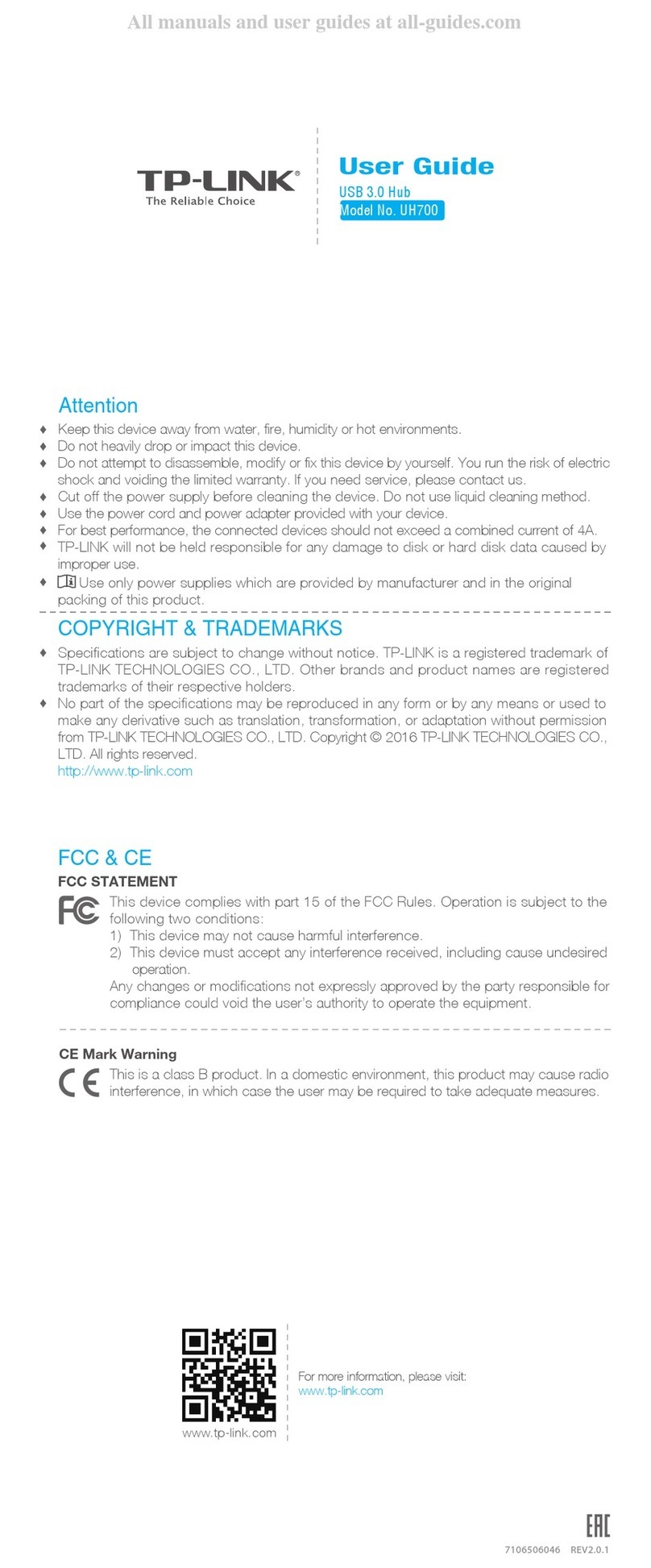 TP-Link UH700 User manual