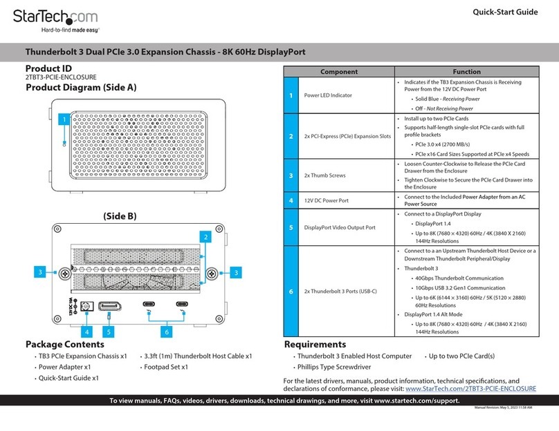 StarTech.com 2TBT3-PCIE-ENCLOSURE User manual StarTech.com 2TBT3-PCIE-ENCLOSURE User manual