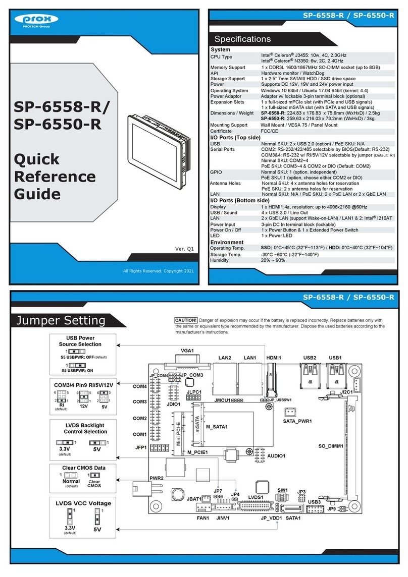 protech prox SP-6558-R Quick reference guide