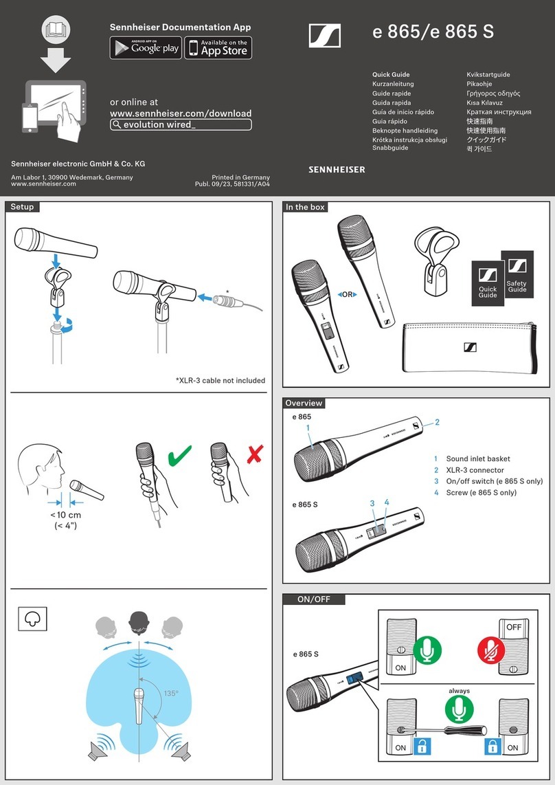 Sennheiser evolution e865 S quick guide