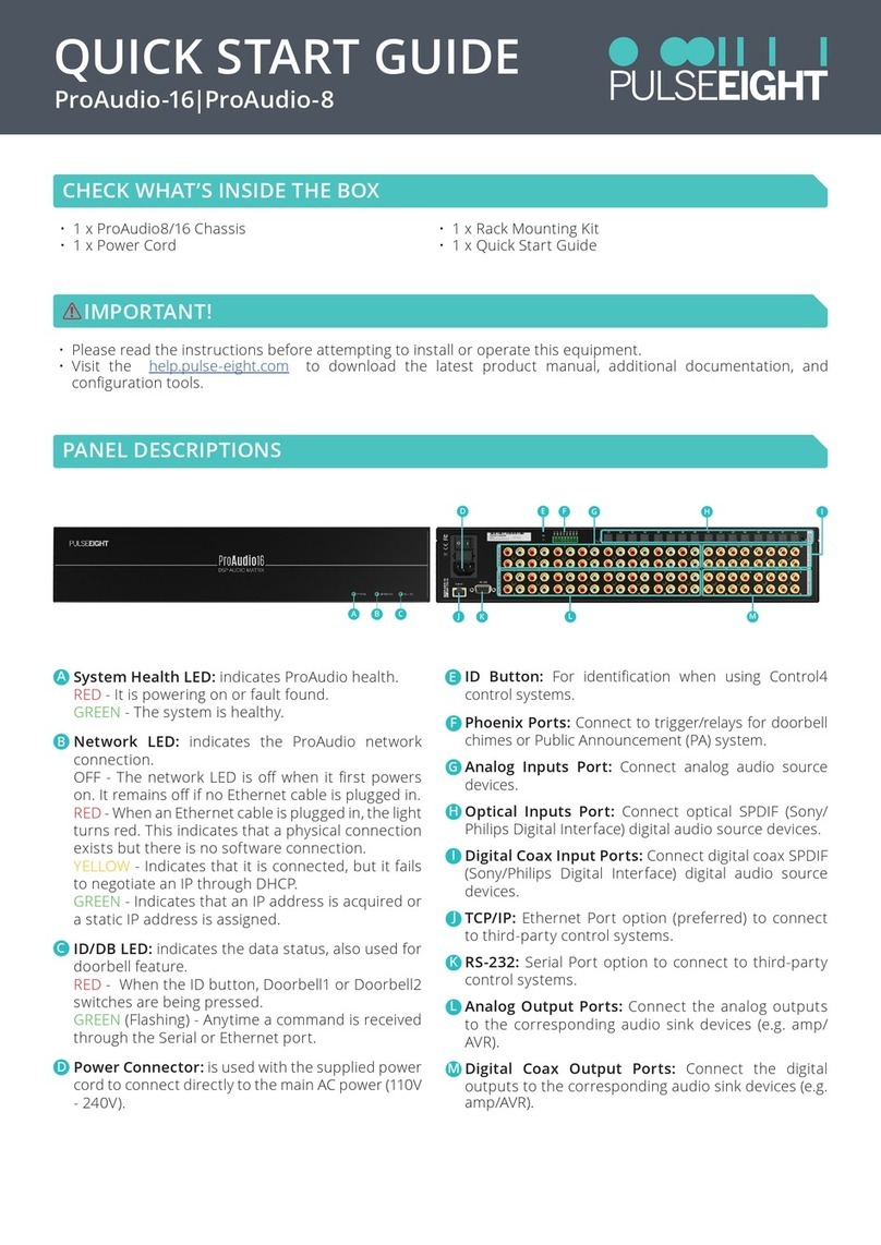 PULSEEIGHT ProAudio-8 quick start guide