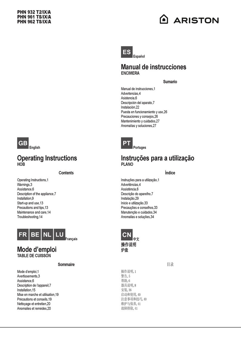 Ariston PHN 932 T2/IX/A operating instructions