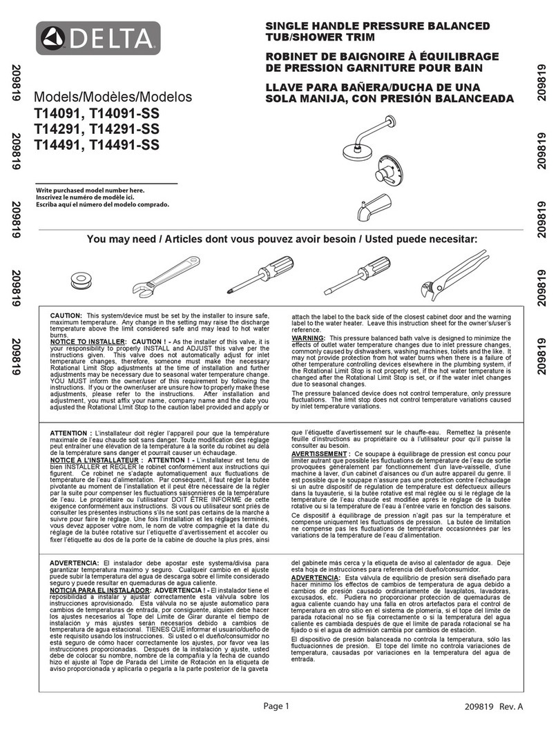 Delta T14091-SS User manual