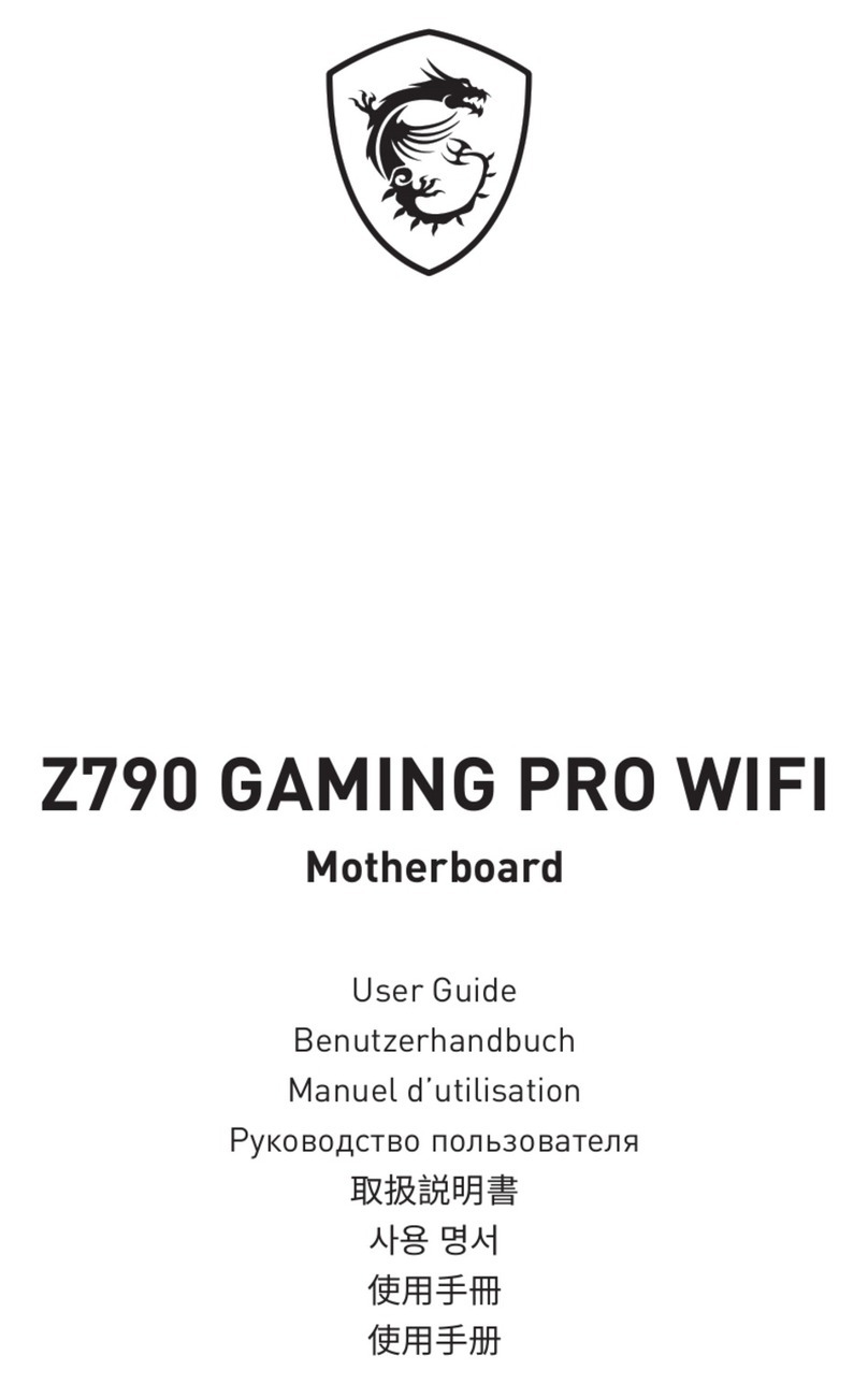 MSI Z790 GAMING PRO WIFI User manual