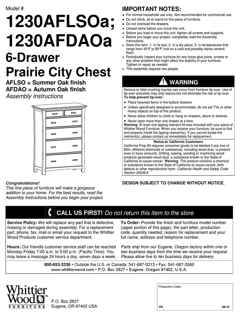 Whittier Wood Furniture 1230AFLSOa Assembly instructions Whittier Wood Furniture 1230AFLSOa Assembly instructions