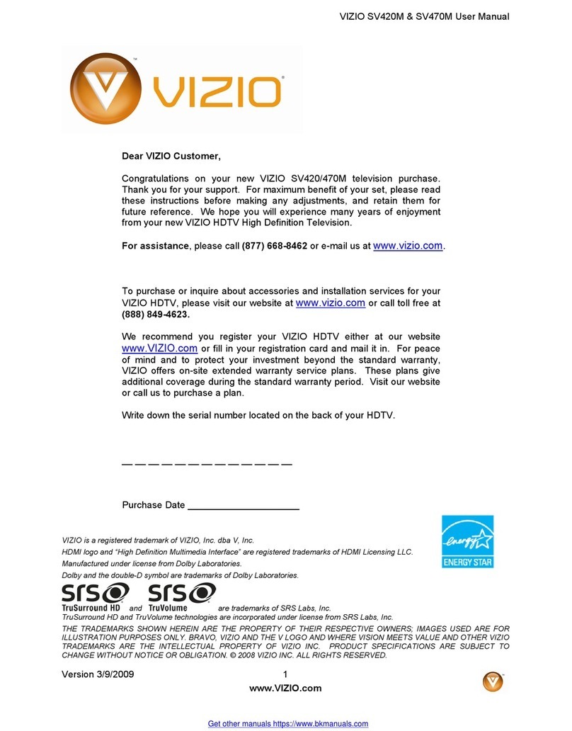Vizio SV420 User manual