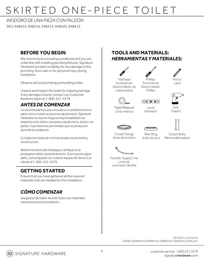 Signature Hardware SITKA SHSK241S quick start guide