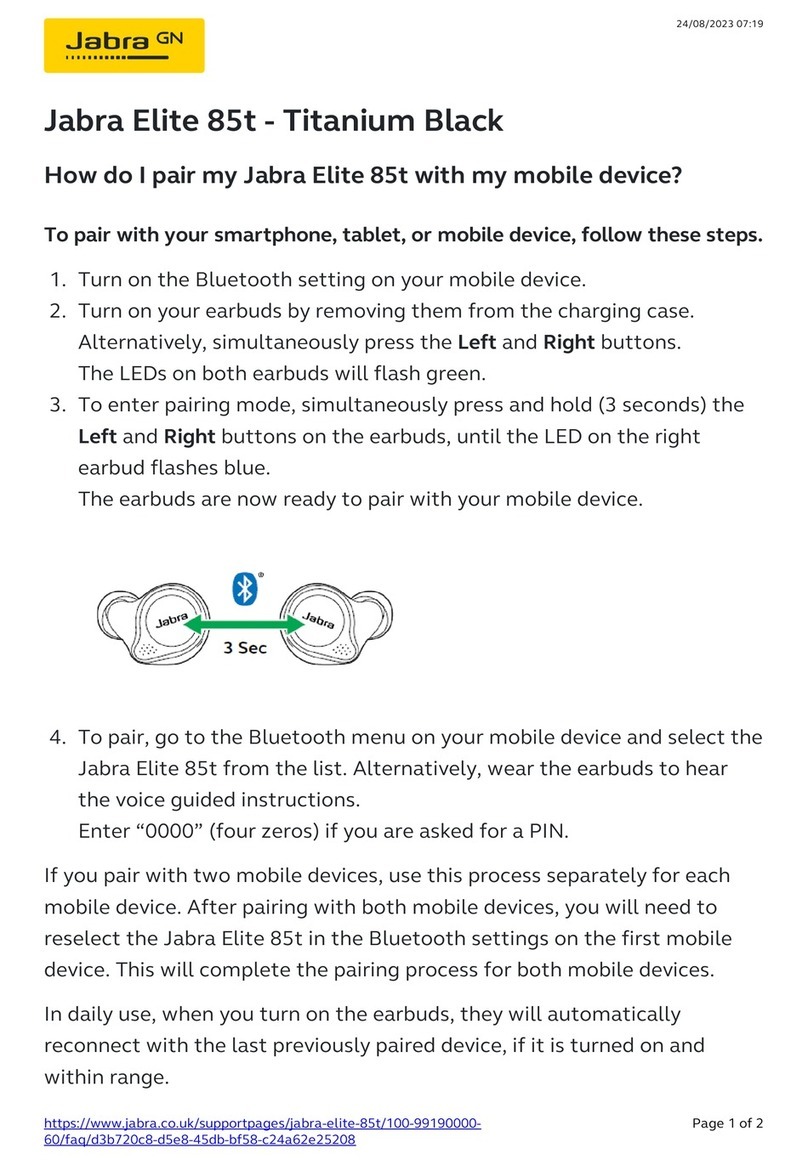 Jabra Elite 85t - Titanium Black User manual