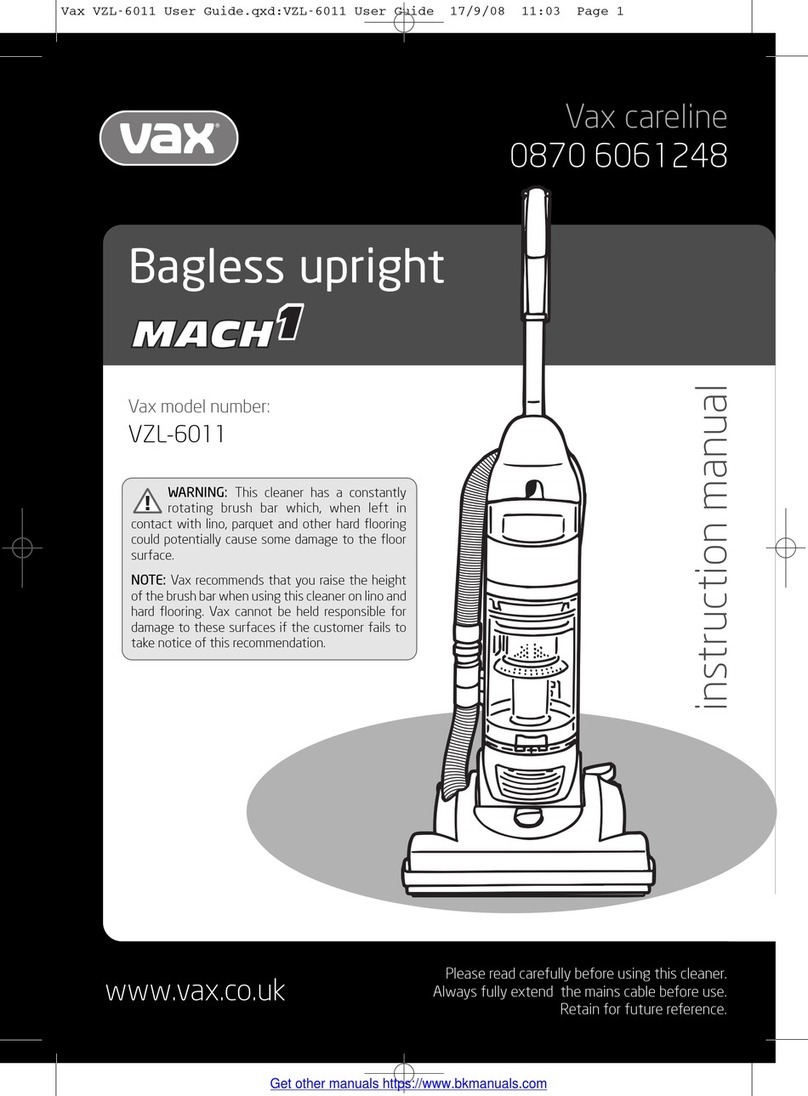 Vax Mach1 VZL-6011 User manual Vax Mach1 VZL-6011 User manual