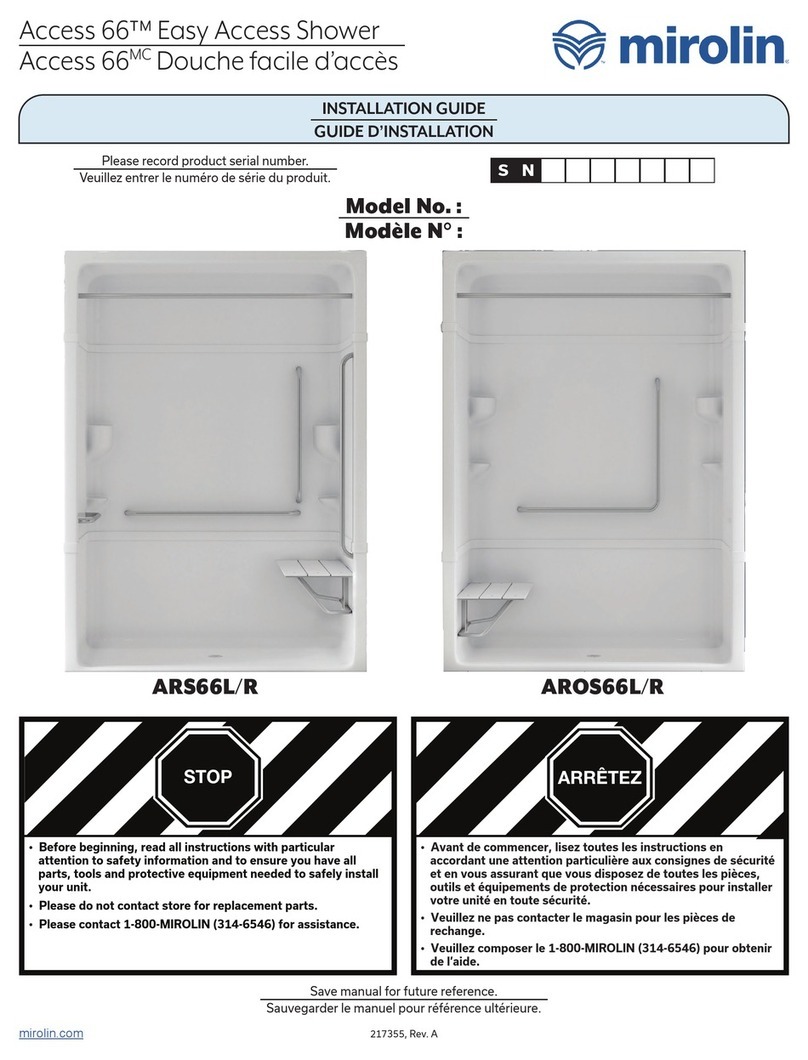 Mirolin ACCESS 66 AROS66L/R installation guide