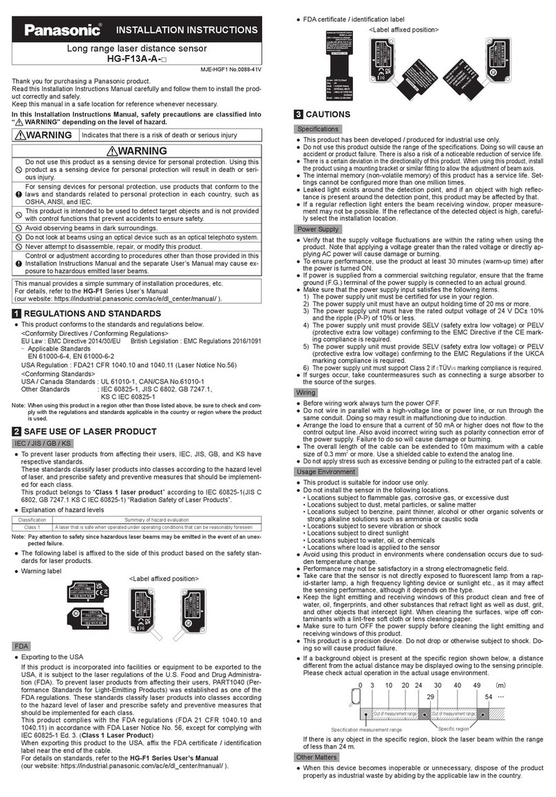 Panasonic HG-F13A-A-N installation instructions