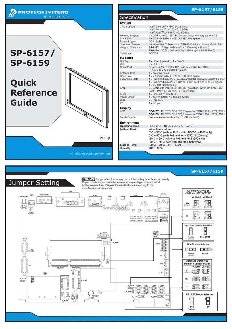 Protech Systems SP-6157 Quick reference guide