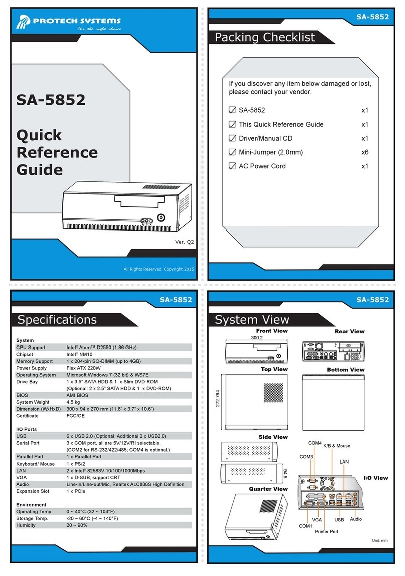 Protech Systems SA-5852 User manual