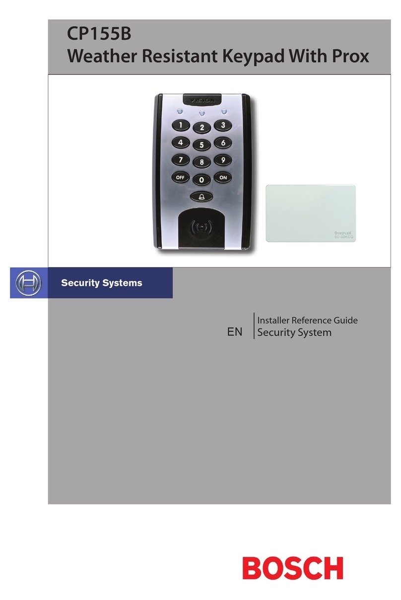 Security systems CP155B Installer's reference guide